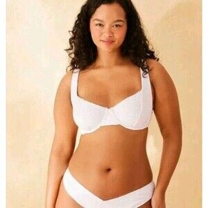 Wild Fable Off White Eyelets Lace Bikini Top 30 D DD NWOT